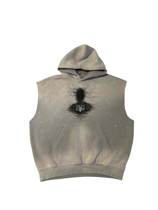 (Szn4) sleeveless Grey insanity hoodie