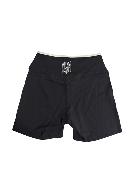Black cross waist shorts