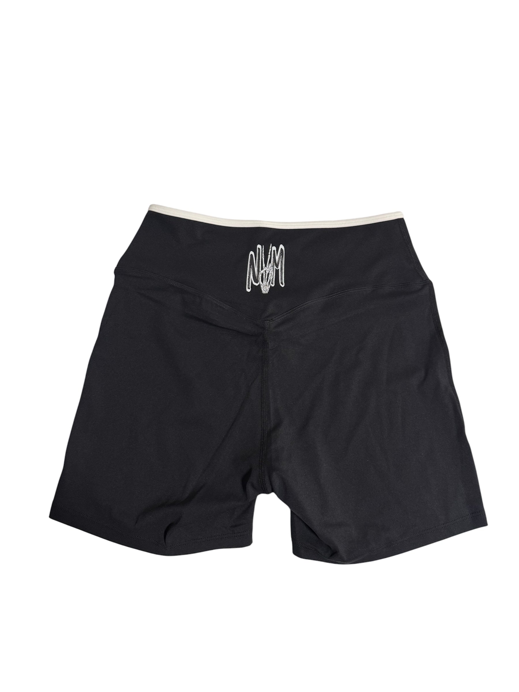 Black cross waist shorts