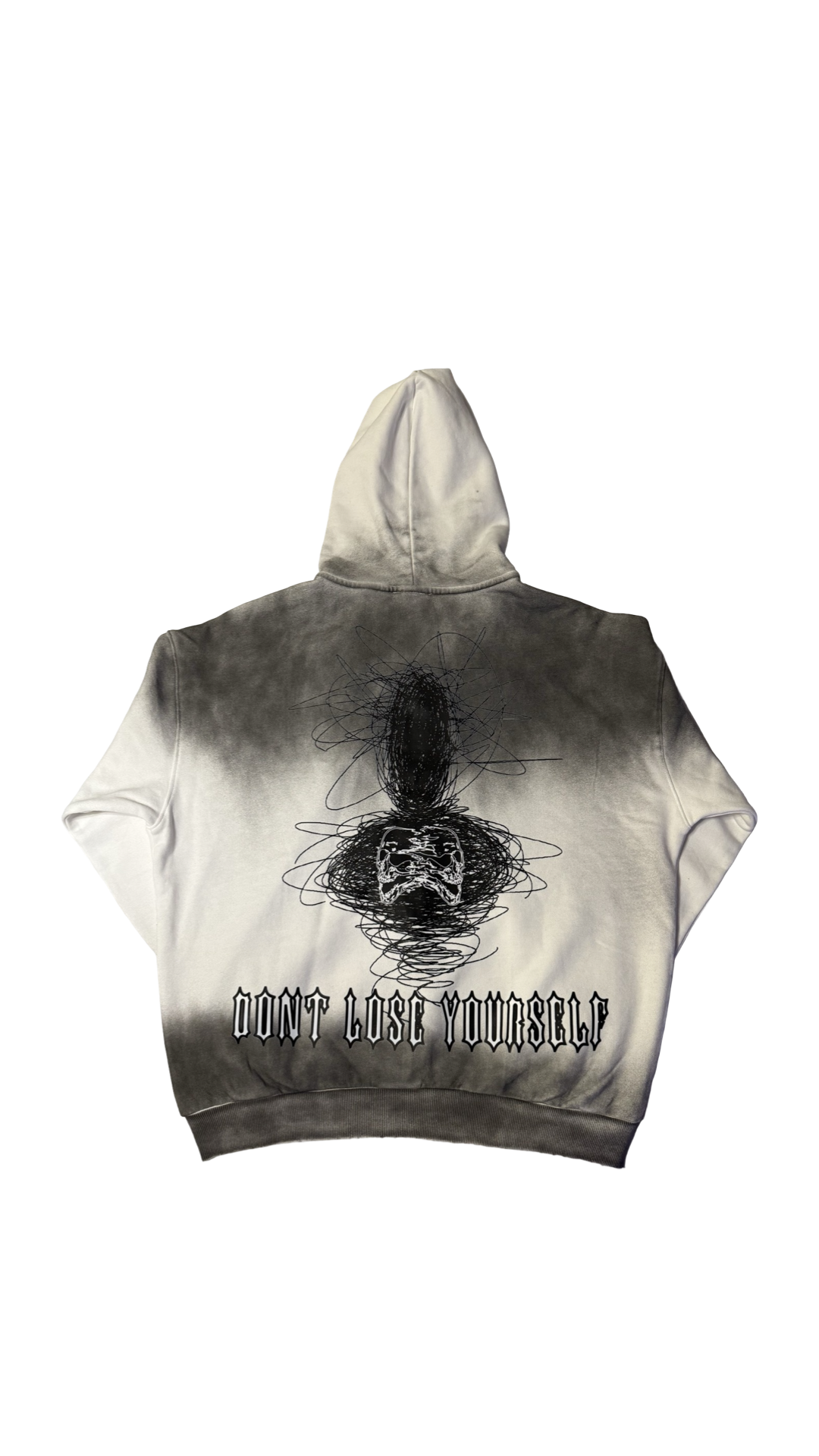 (Szn4) grey and white zip up hoodie