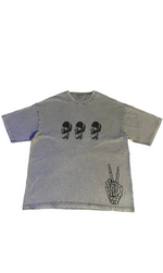 (Szn3) wash grey graffiti shirt - NVM/Nevamind