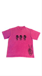 (Szn3) wash pink graffiti shirt - NVM/Nevamind