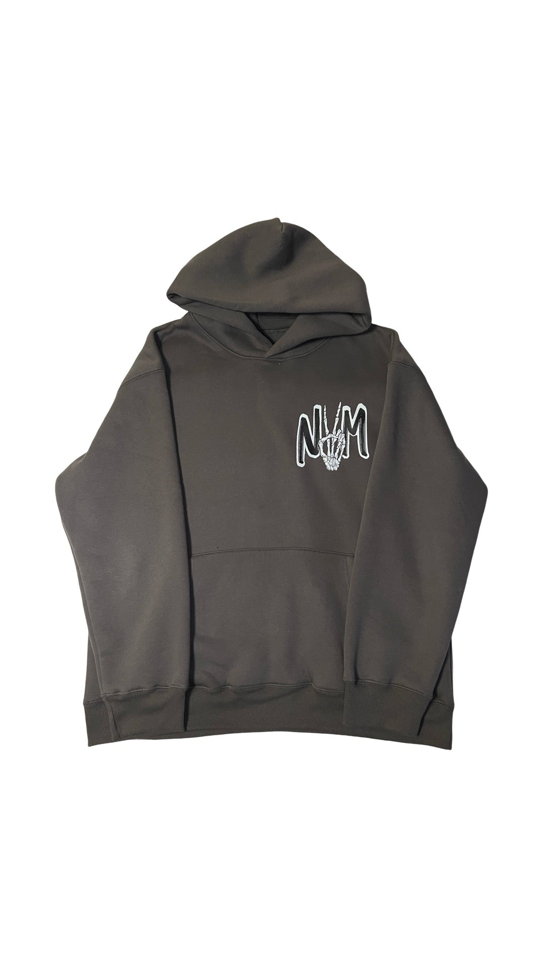 (Szn2 x phase2) rich smoke grey oversize winter skull hoodie