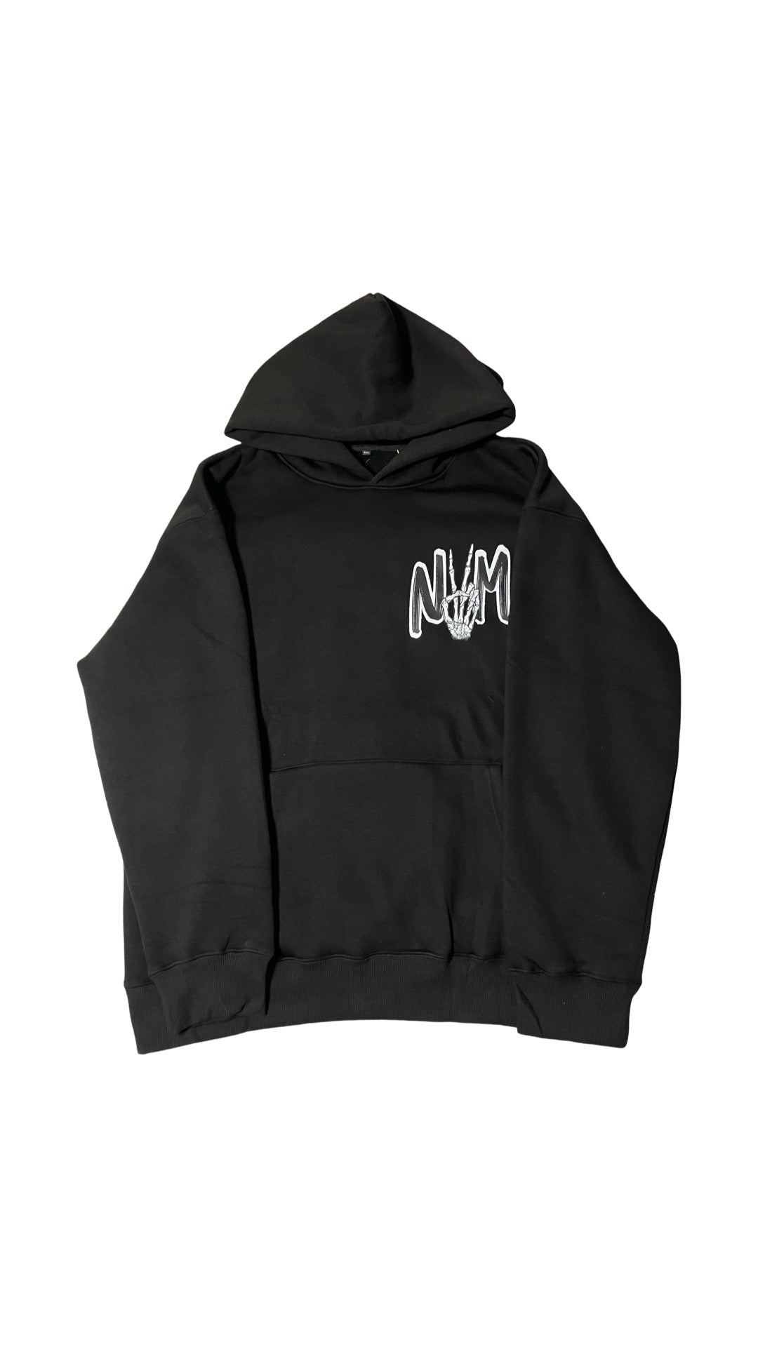 (Szn2 x phase2) black oversize winter skull hoodie