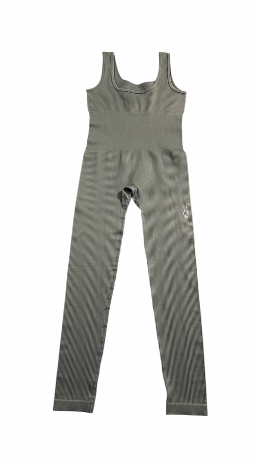 (Szn3) smoke grey tank top romper - NVM/Nevamind