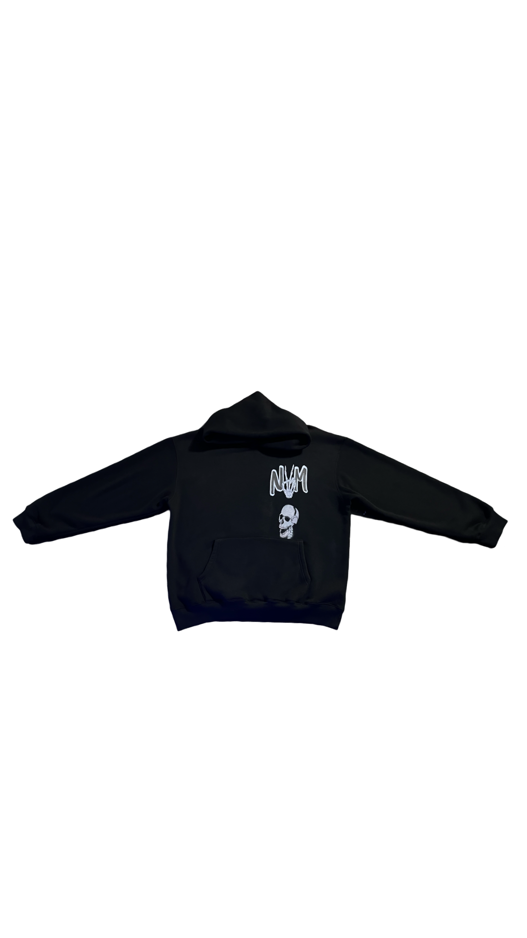 (Szn2 x phase2) black oversize winter skull hoodie - NVM/Nevamind