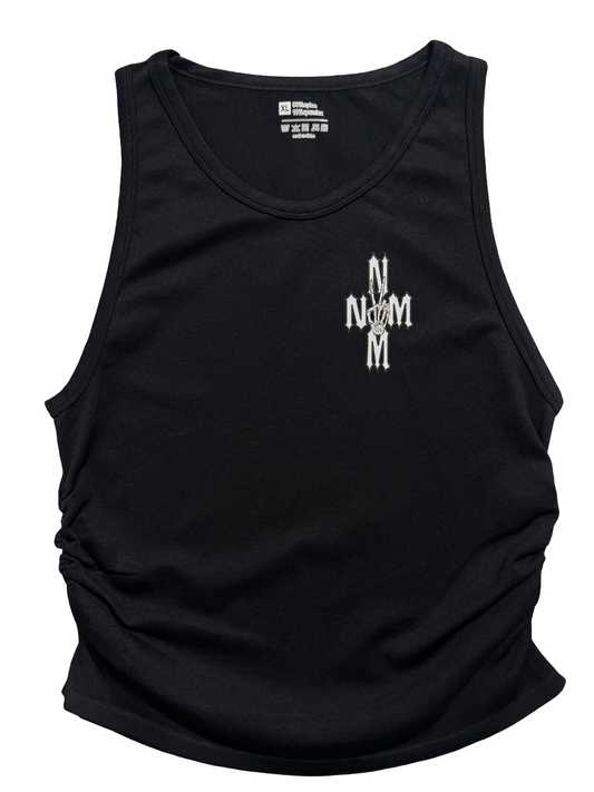Black scrunch tank top