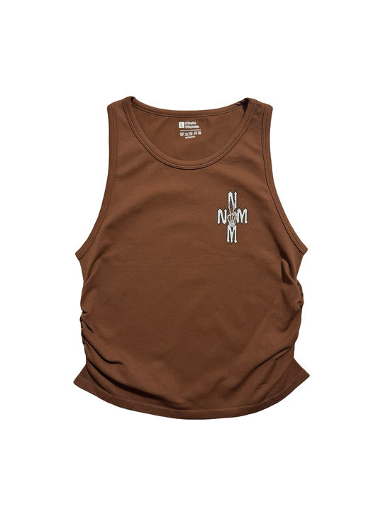 Brown scrunch tank top