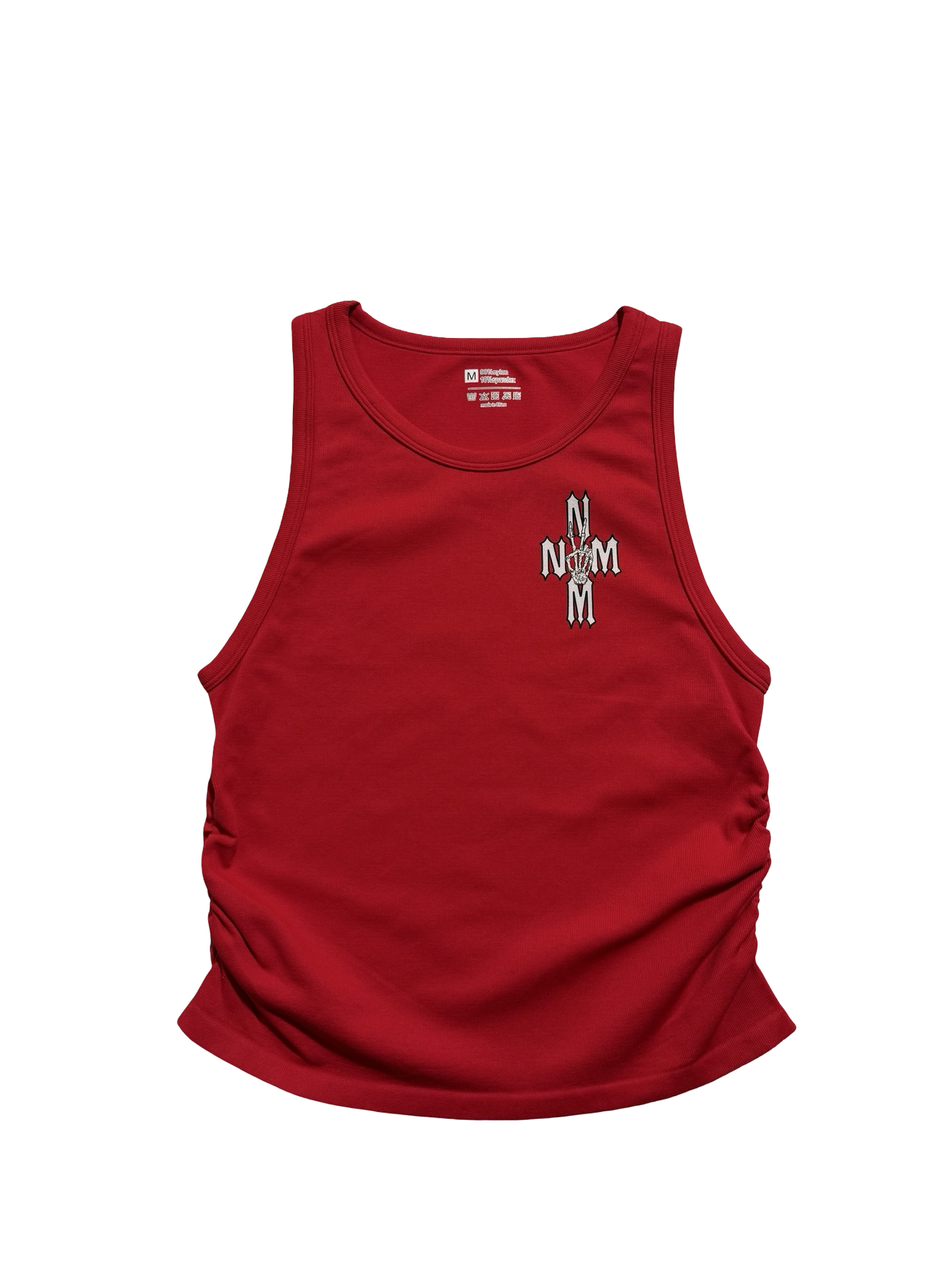 Red scrunch tank top