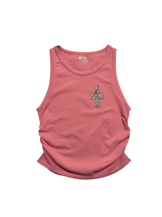 Pink scrunch tank top