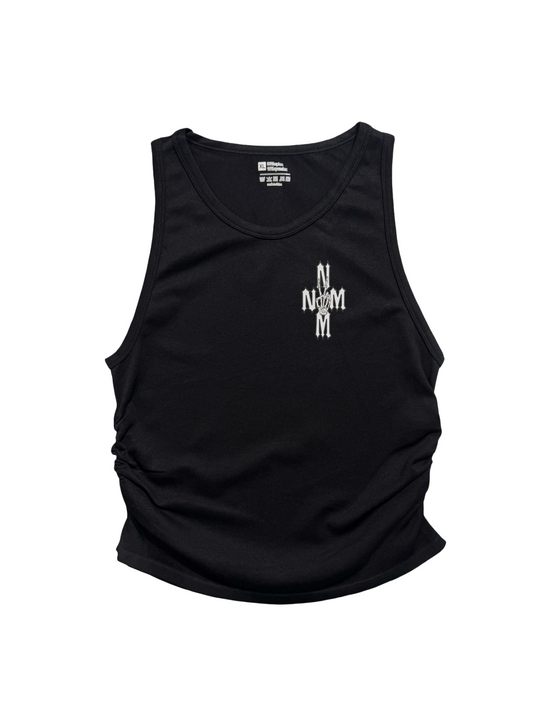 Black scrunch tank top