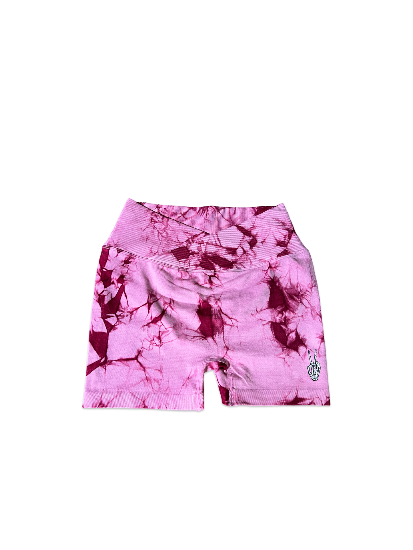 (Szn3) pink tie dye V crossover shorts - NVM/Nevamind