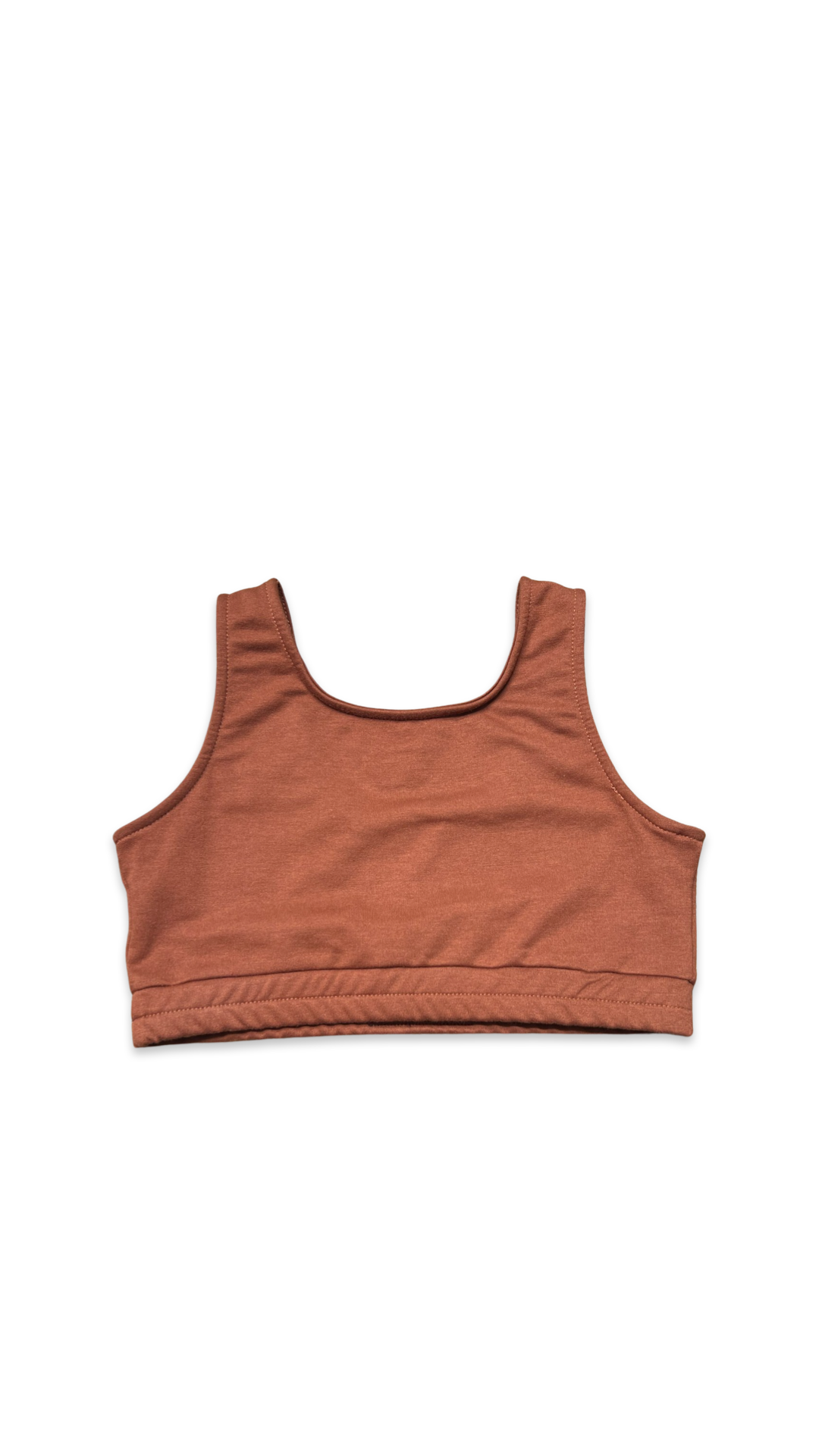 (Szn1) Cream brown women yoga top (small women & youth).