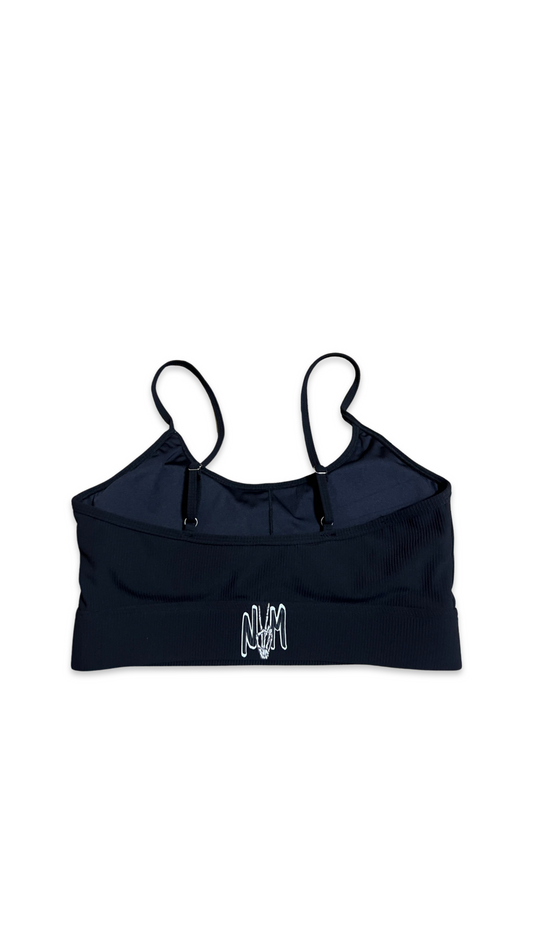 (Szn2) black Adjustable sports bra.