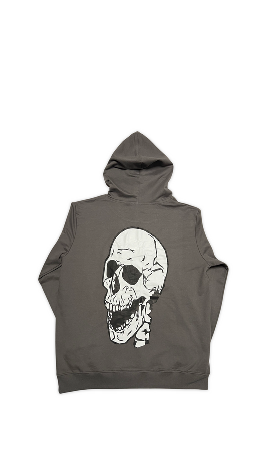 (Szn2) smoke grey gym skull hoodie - NVM/Nevamind