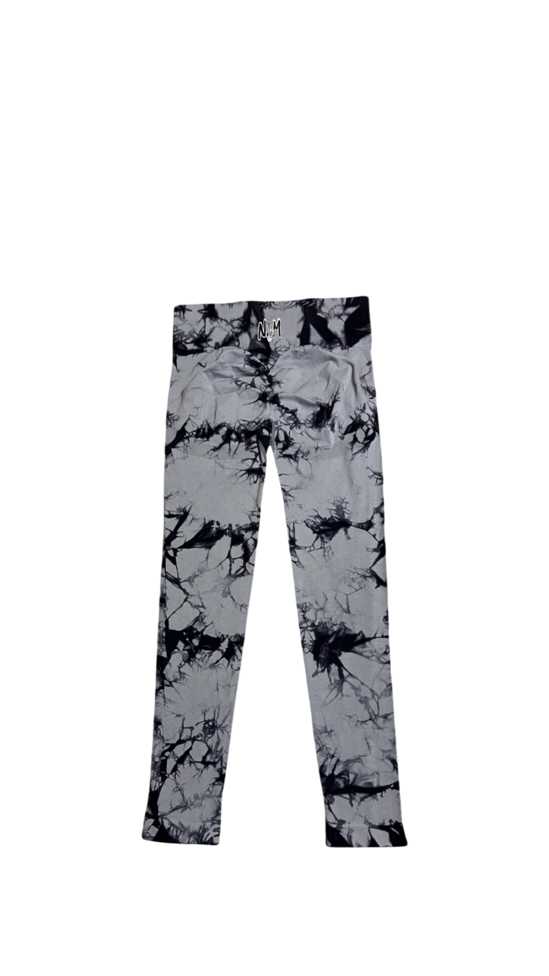 (Szn2) Black and smoke grey tie dye leggings.