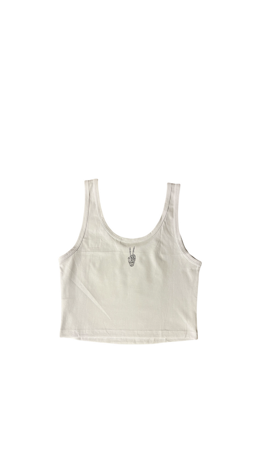 (Szn3) white crop tank top - NVM/Nevamind