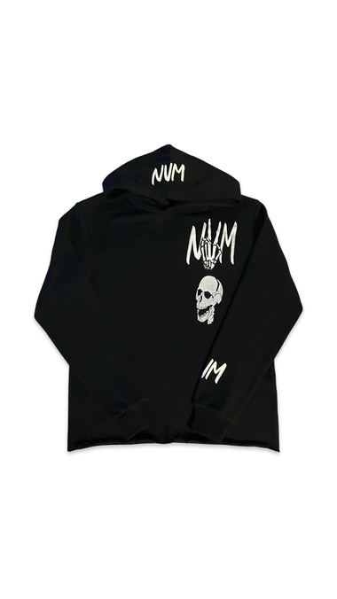 (Szn1) Black cut off hoodie.