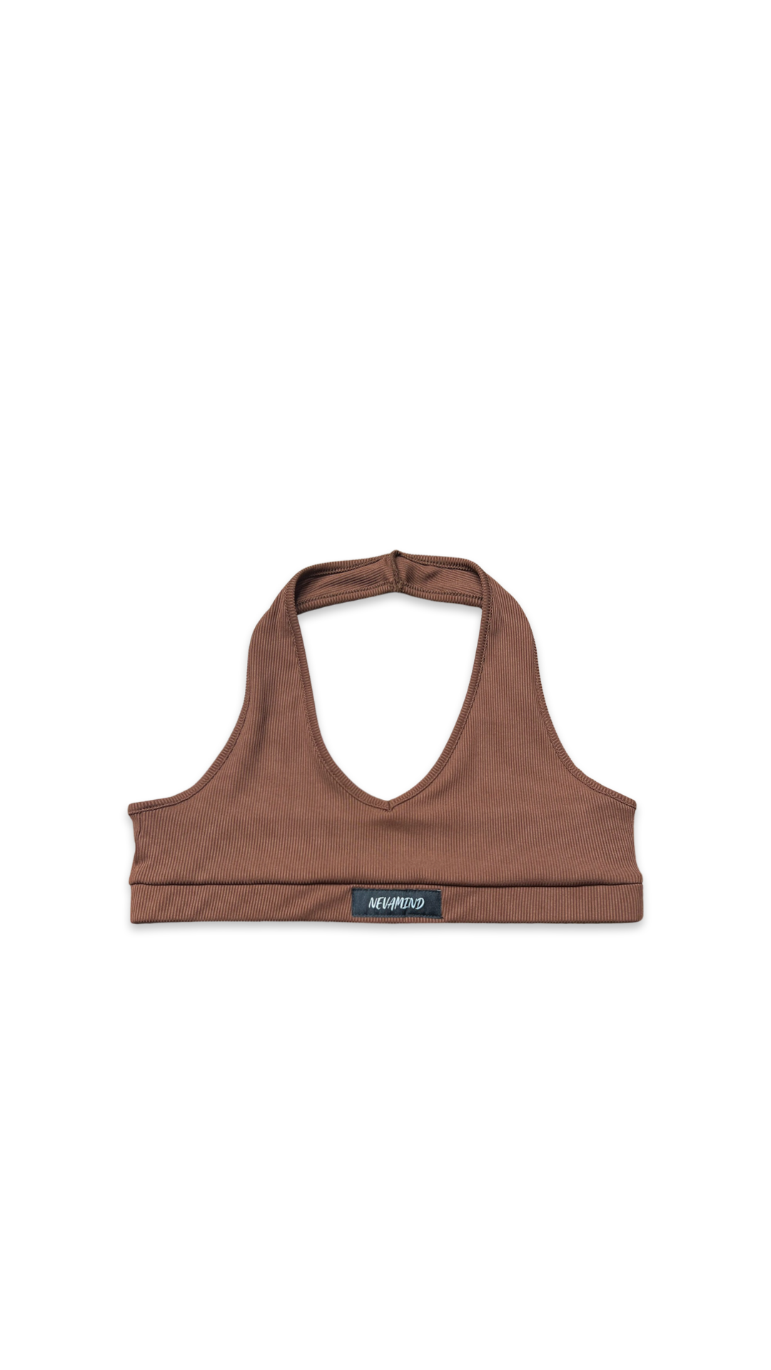 (Szn1) brown halter sport bra (small women & youth).