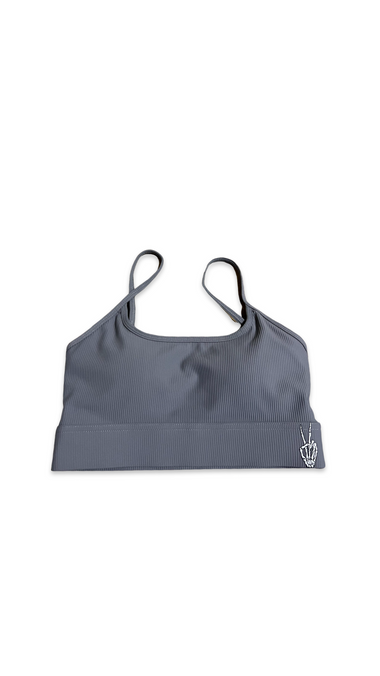 (Szn2) smoke grey Adjustable sport bra.