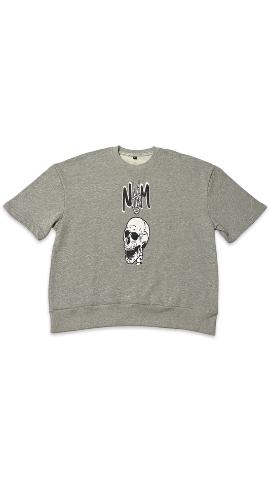 (Szn3) Grey Boxy sweatshirt (deuces) - NVM/Nevamind