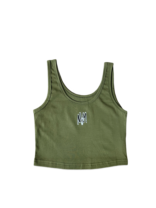 (Szn3) Dark Olive green crop tank top - NVM/Nevamind