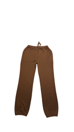 (Szn1) rich brown label joggers (small women & youth).