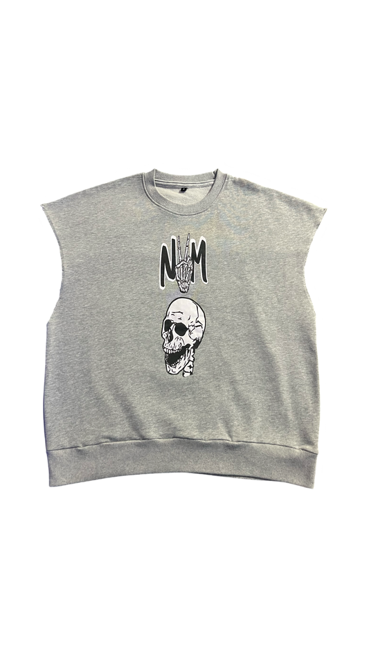 (Szn3) sleeveless grey boxy sweatshirt - NVM/Nevamind