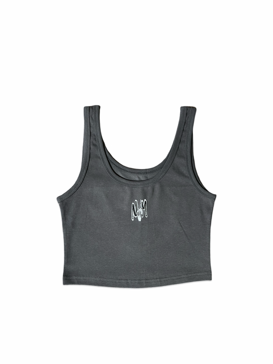 (Szn3) space grey crop tank top - NVM/Nevamind