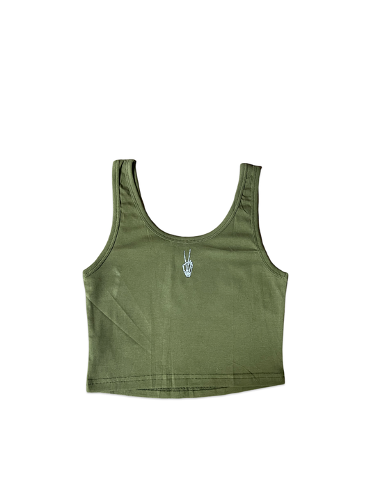 (Szn3) Dark Olive green crop tank top - NVM/Nevamind