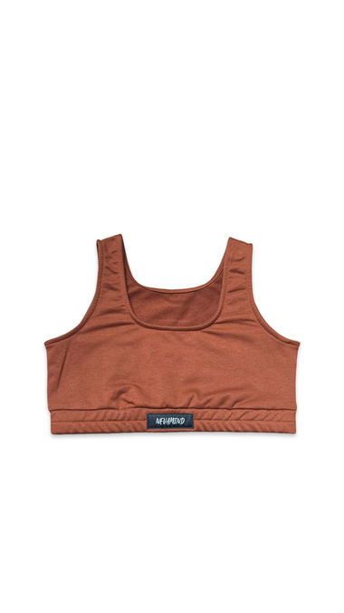 (Szn1) Cream brown women yoga top (small women & youth).