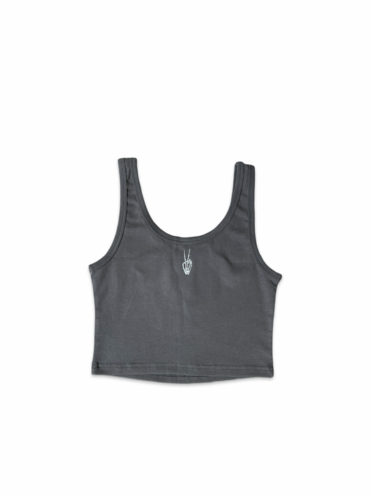 (Szn3) space grey crop tank top - NVM/Nevamind