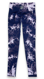 (Szn2) (Navy blue and white) scrunch tie dye leggings